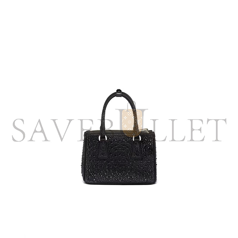 PRADA GALLERIA SATIN MINI-BAG WITH CRYSTALS 1BA906 (20*14.5*9.5cm)